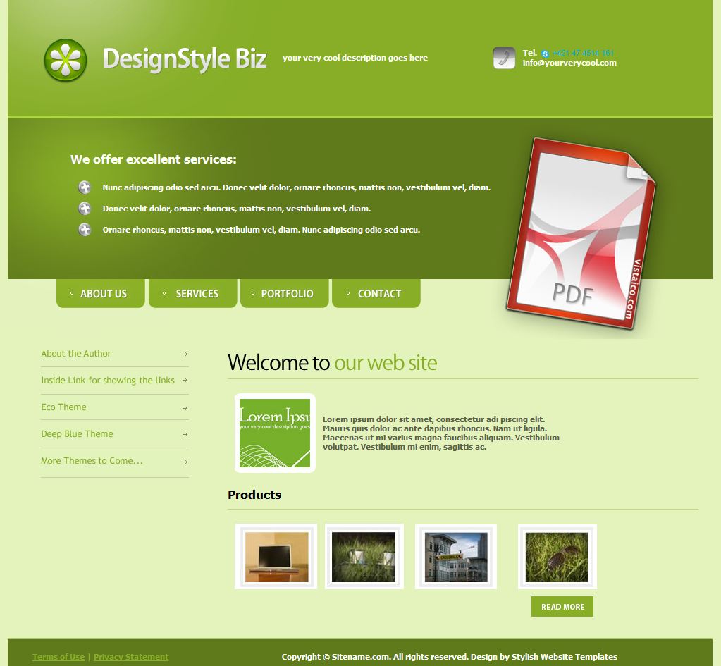 Красивый зелёный HTML5 шаблон